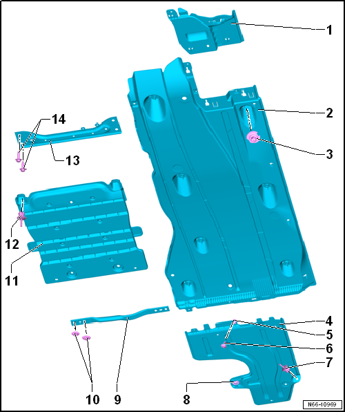 Assembly overview – underbody covers, petrol/diesel