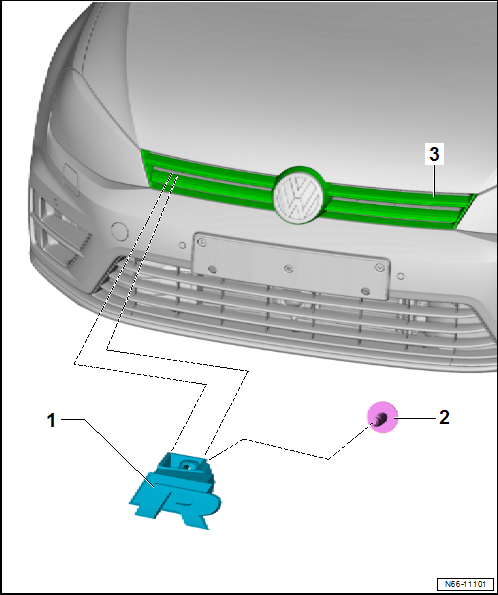 Removing and installing emblem with model designation, “R”