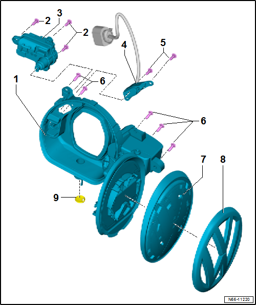 Assembly overview - flap for charging bay