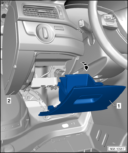 Removing and installing driver side storage compartment