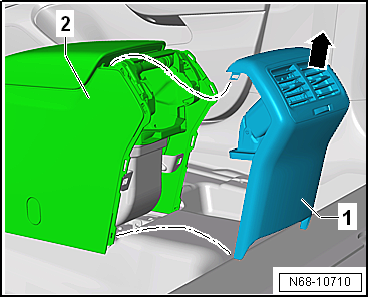 Removing and installing rear centre console trim
