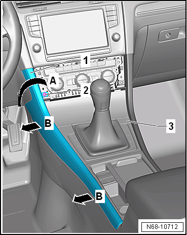 Removing and installing centre console cover