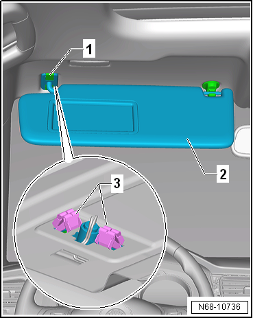 Removing and installing sun visor