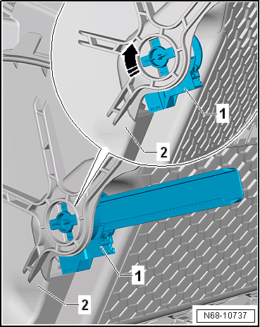 Removing and installing damper element for glove compartment lid