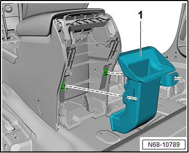 Removing and installing front centre armrest