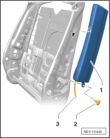 Removing and installing front side airbag with side airbag igniter -N199-/-N200-