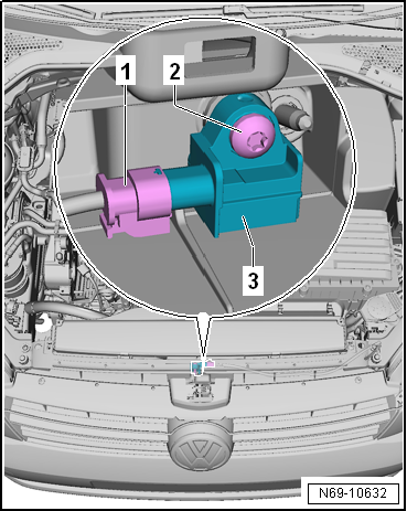 Removing and installing front airbag crash sensor, driver side -G283-