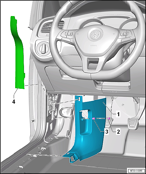 Lower A-pillar trim, LHD vehicles