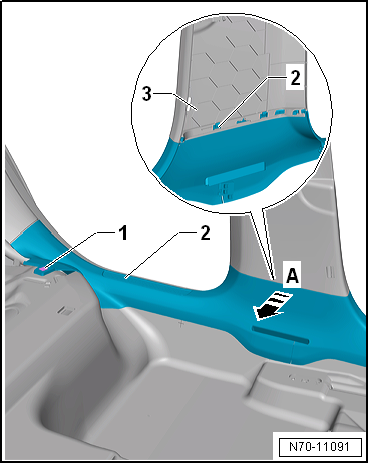 Removing and installing sill panel moulding, 4-door model