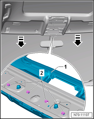 Removing and installing moulded headliner, saloon