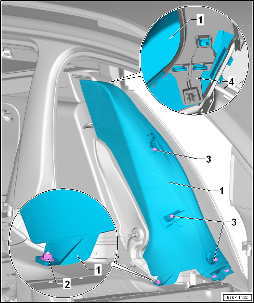 Removing and installing wheel housing trim, estate