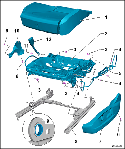 Assembly overview - seat pan