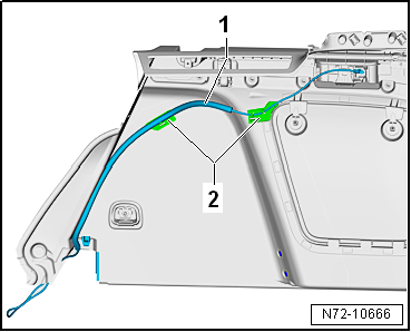 Removing and installing Bowden cable for remote release mechanism for seat backrest