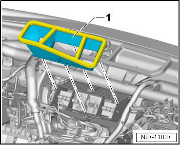 Removing and installing air duct for centre dash panel vent