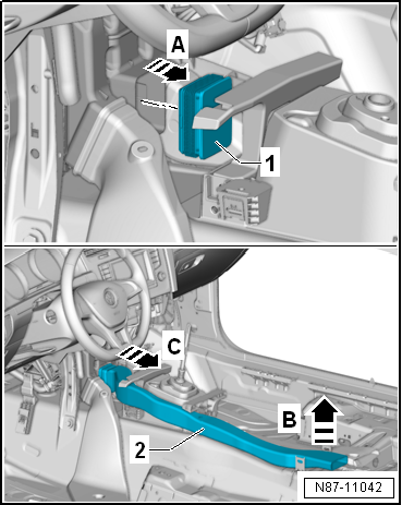 Removing and installing rear centre console vent duct