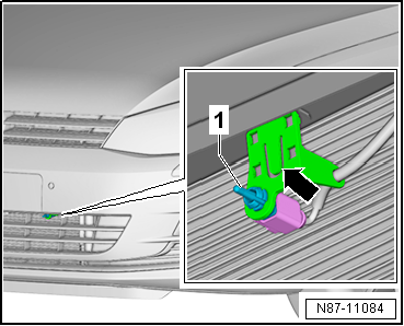 Removing and installing ambient temperature sensor -G17-