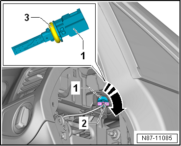 Removing and installing right vent temperature sender -G151