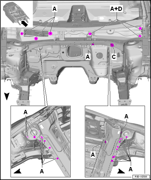 Masking areas, front body