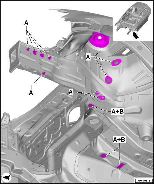 Masking areas, front body