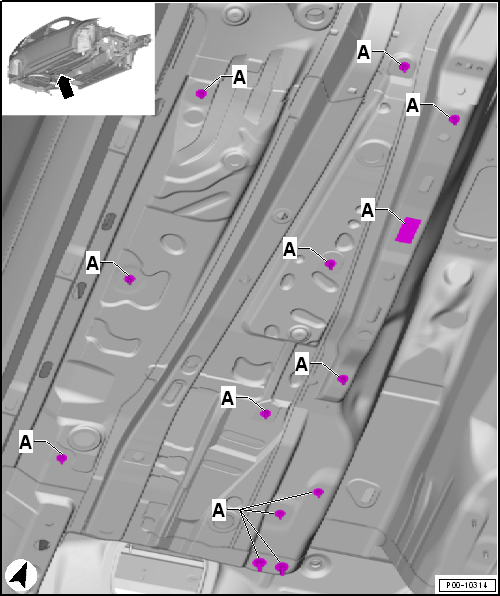 Masking areas, front body