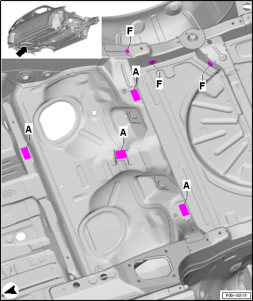 Masking areas, rear body