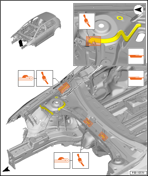 Seam seals, front body