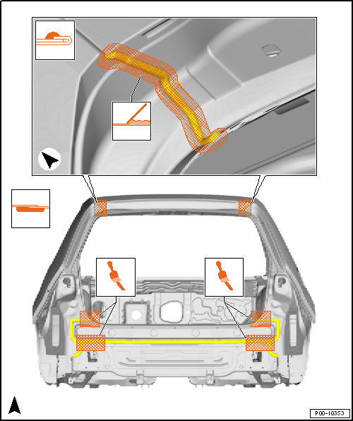 Seam seals, rear body