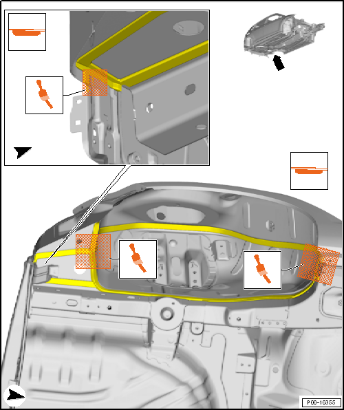 Seam seals, rear body