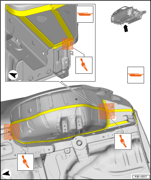 Seam seals, rear body