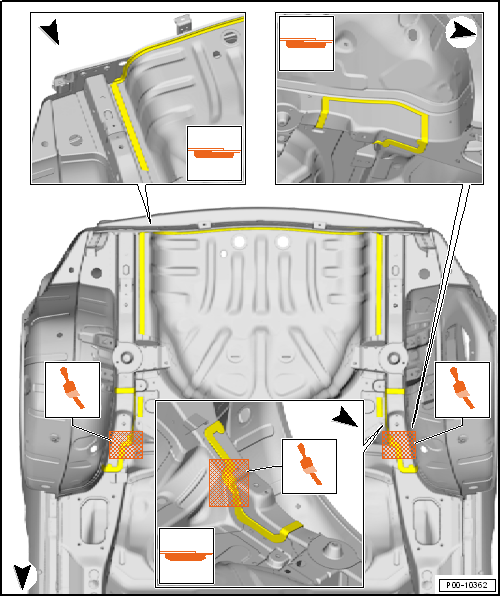 Seam seals, rear body
