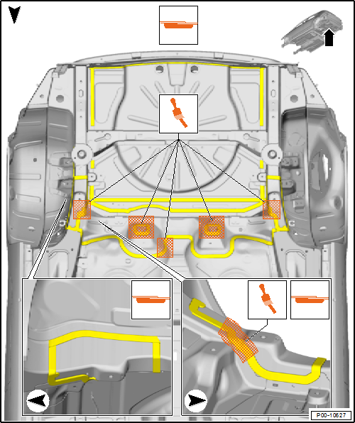 Seam seals, rear body