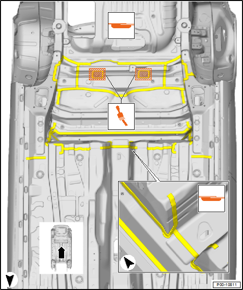 Seam seals, body of hybrid vehicles