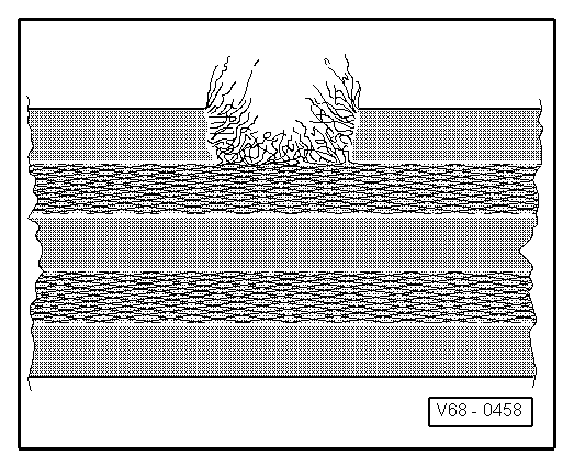 1 - Belt webbing cut, torn or chafed.