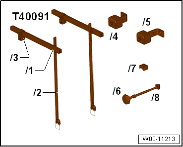 Supporting engine in installation position