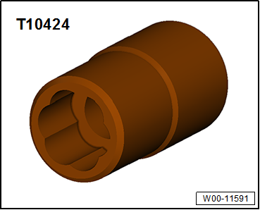 Removing and installing control unit for electronic steering column lock -J764-